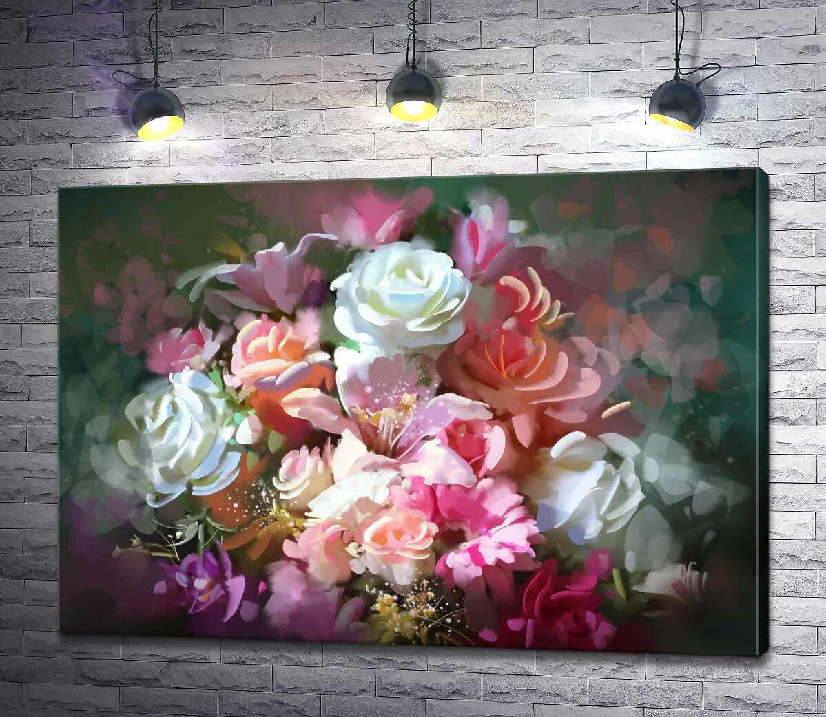 Картина ArtPoster Размытые очертания букета роз и лилий 130x92 см Модуль №1 (003462)