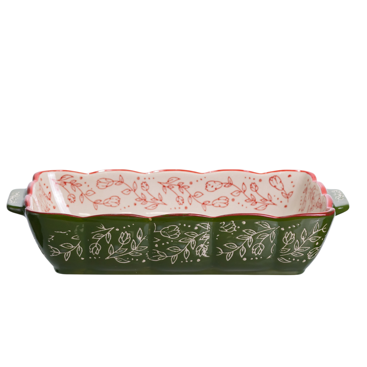 Форма порцелянова для запікання в духовці прямокутна Vintage з ручками 1,3 л 24,5х17х5 см Зелений (HM05-10) - фото 12