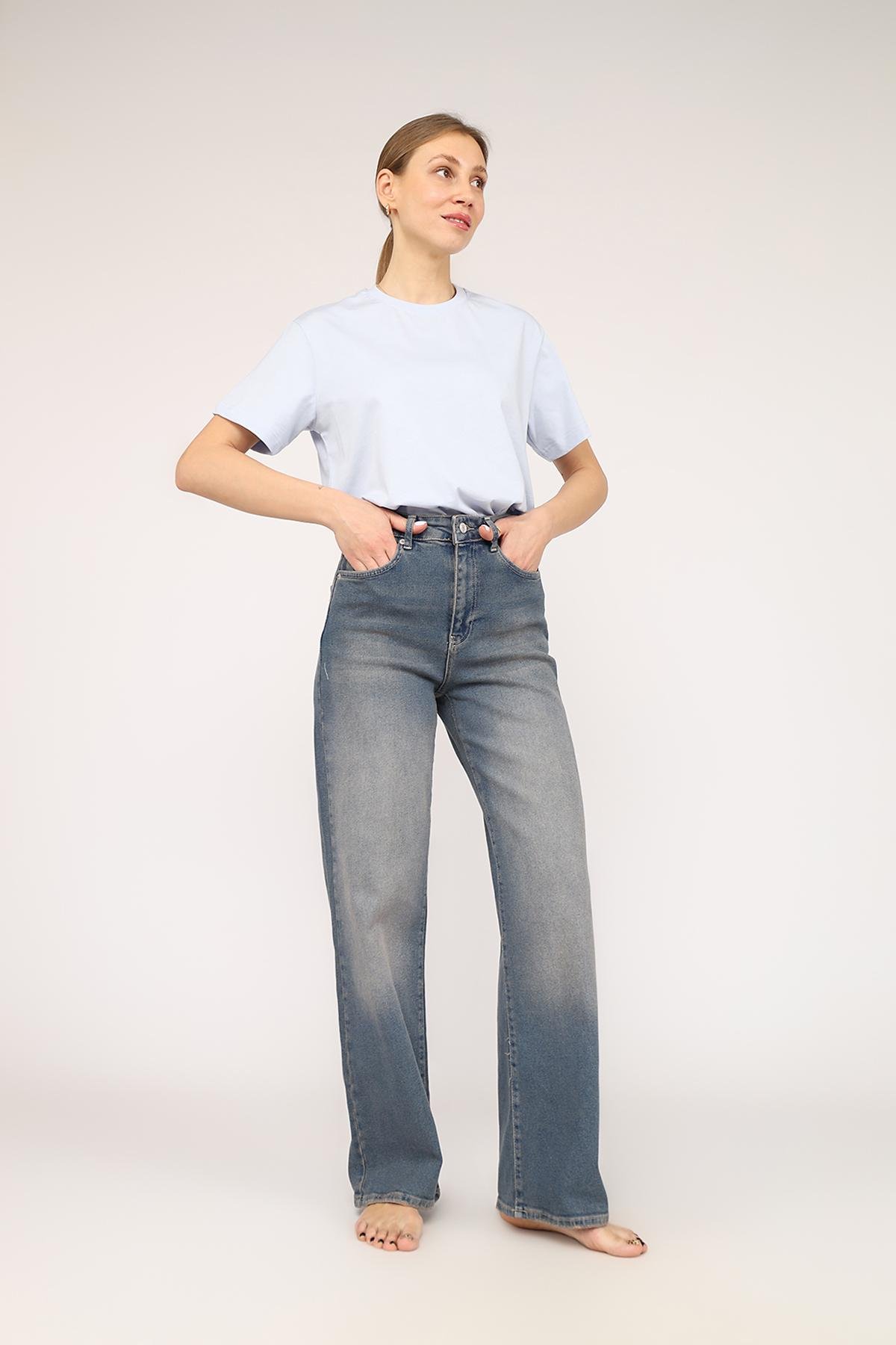 Джинсы женские Wide leg ЦБ-00270121 р. 42 Синий (SKT001045542) - фото 2 Джинсы женские Wide leg ЦБ-00270121 р. 42 Синий (SKT001045542) - фото 2