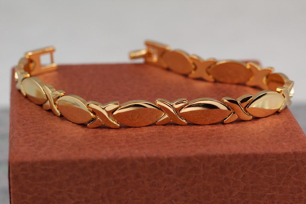 Браслет Xuping Jewelry Звенья овальные19 см 8 мм Золотистый (1738947900)