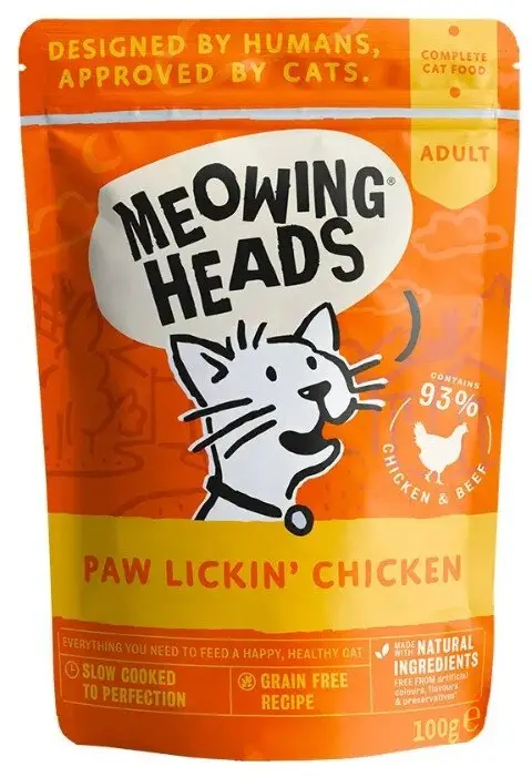 Корм-пауч для взрослых кошек Meowing Heads Paw Lickin' CHICKEN с курицей 100 г (24710379)