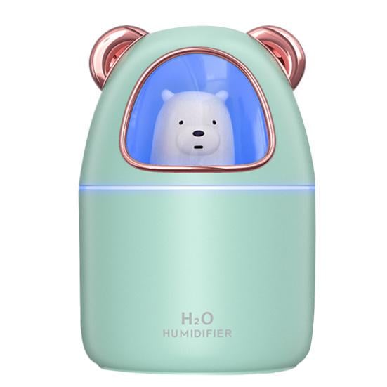 Увлажнитель воздуха с подсветкой Humidifier Мишка H20 350 мл Зеленый (8023)