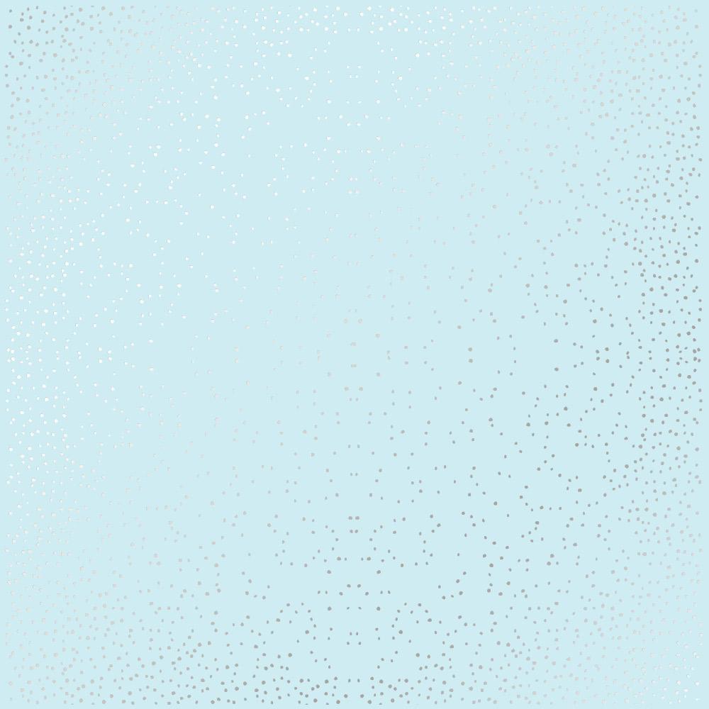 Лист бумаги односторонний Silver Mini Drops с серебряным тиснением 30,5х30,5 см Blue