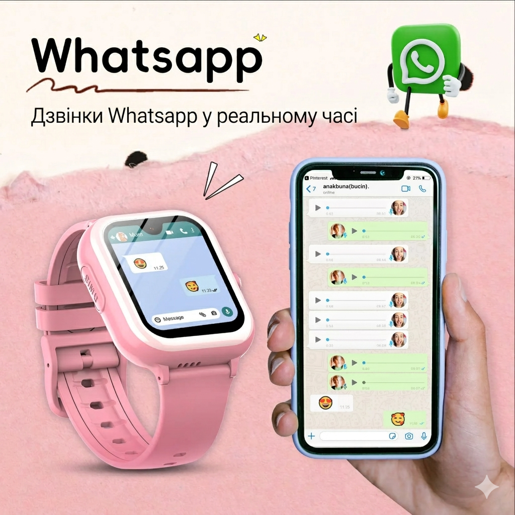Смарт-часы для детей Wonlex KT31 Amoled 8GB с GPS Pink — фото 8