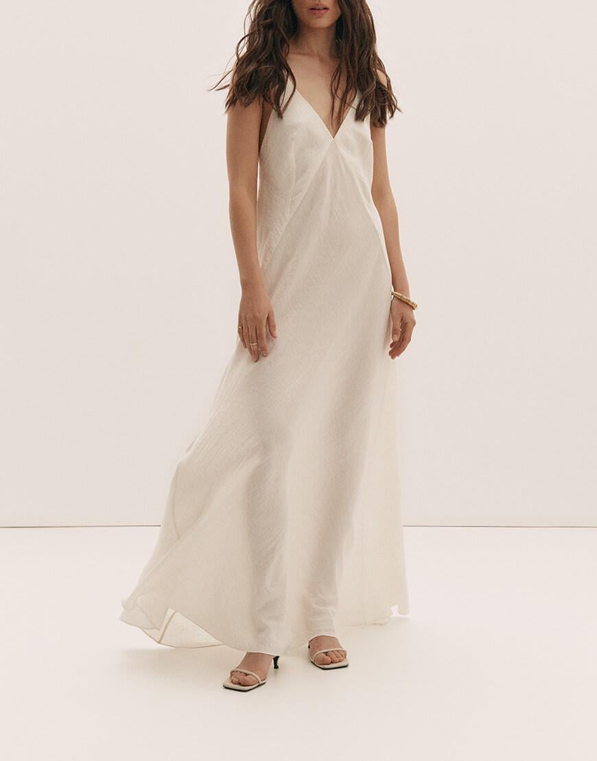 Сукня лляна Island FIORE BIANCO молочна S-M