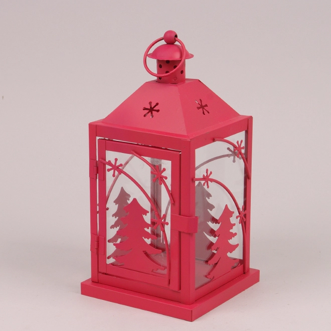 Фонарь металлический новогодний WB1008-T Красный (45559) - фото 1