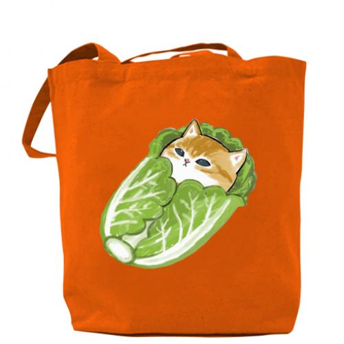 Шоппер Кот в капусте Оранжевый (14362767-9-186892)