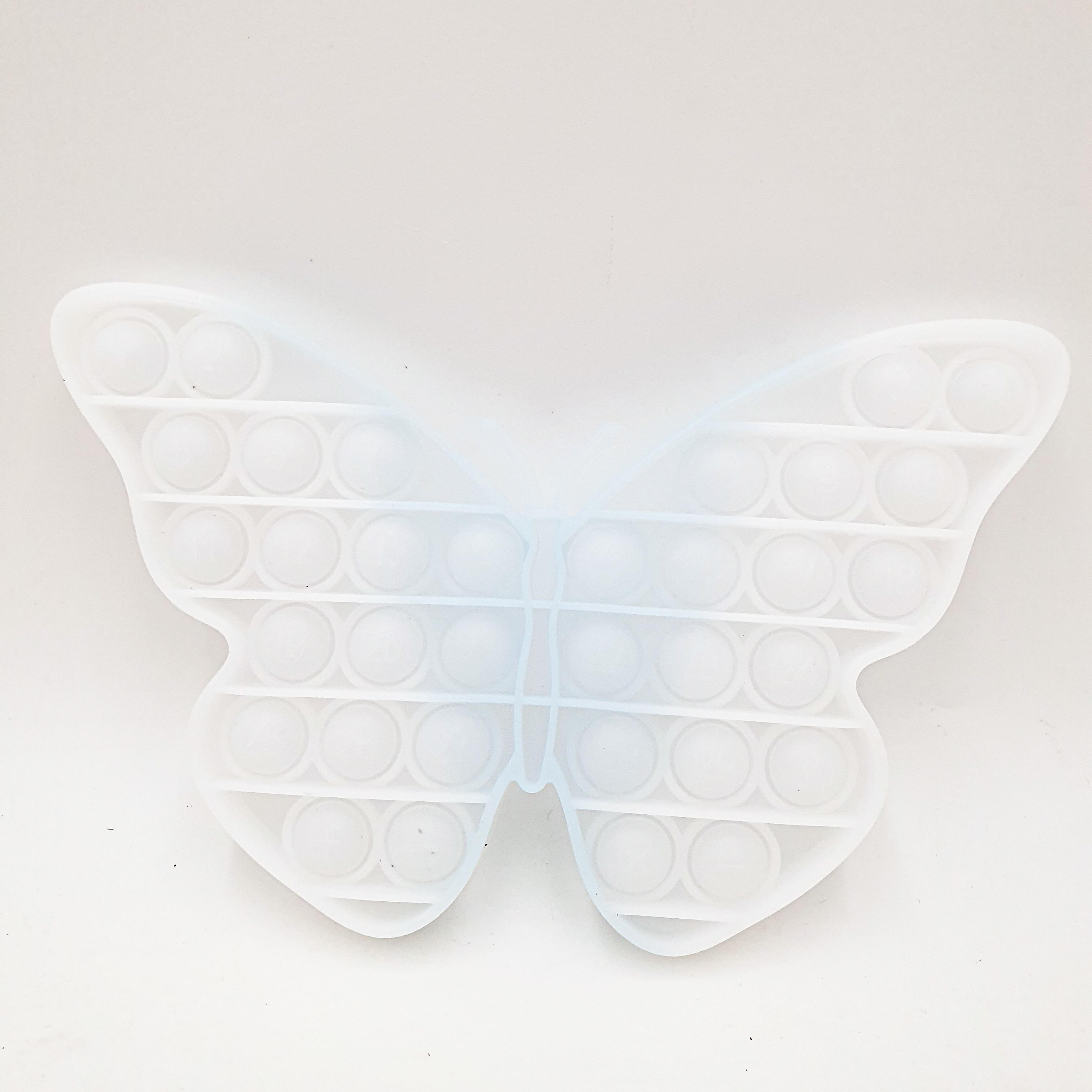 Сенсорная игрушка антистресс силиконовая бесконечная пупырка поп ит UKC Pop It Fidget бабочка белый