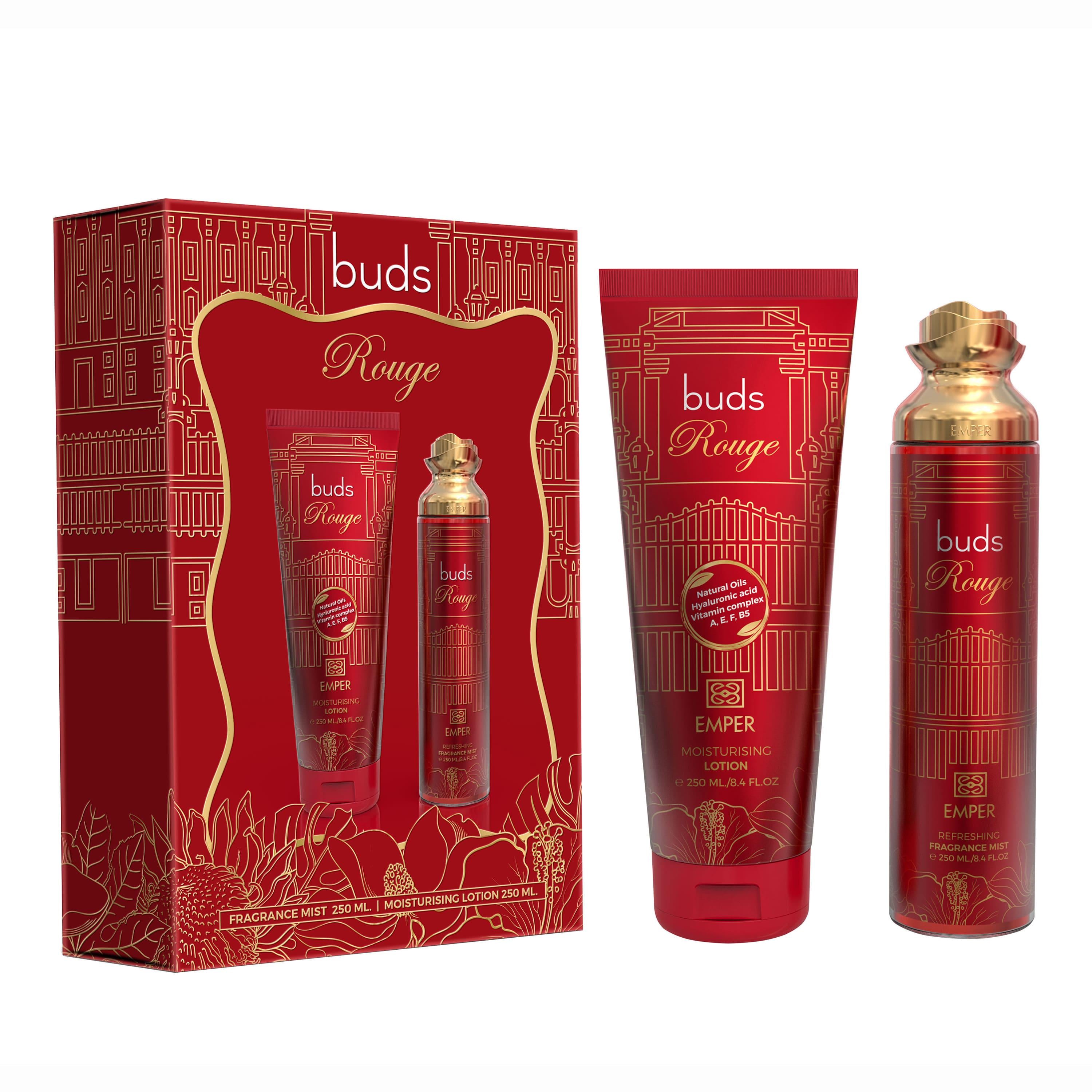 Парфюмированный набор женский Emper 2in1 Gift Set Buds Rouge body mist 250 мл/лотино 250 мл (MM36016)
