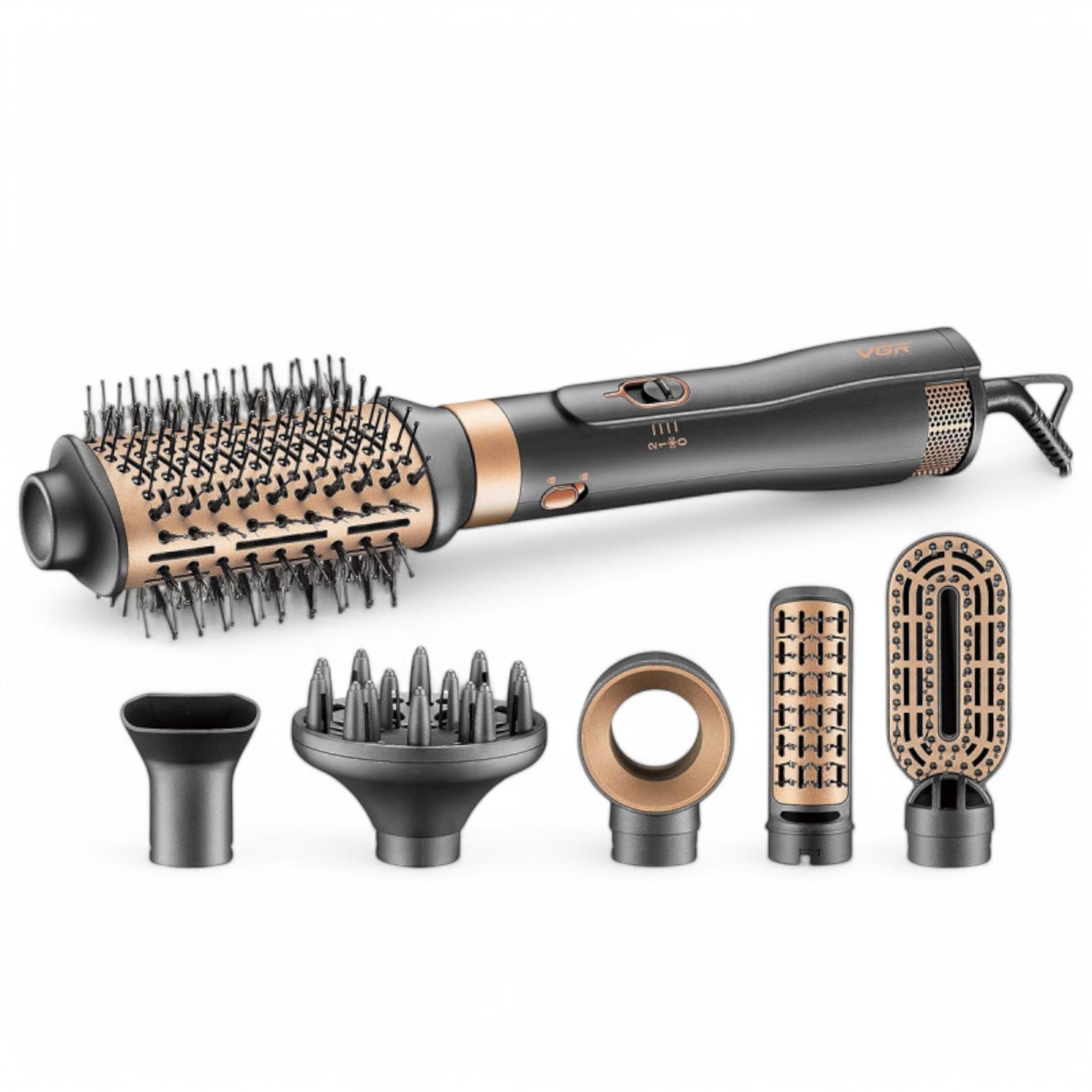 Фен-стайлер для волос VGR V-491 6 насадок керамическое покрытие ионизация 1200 Вт Black (Н_V-491Black)