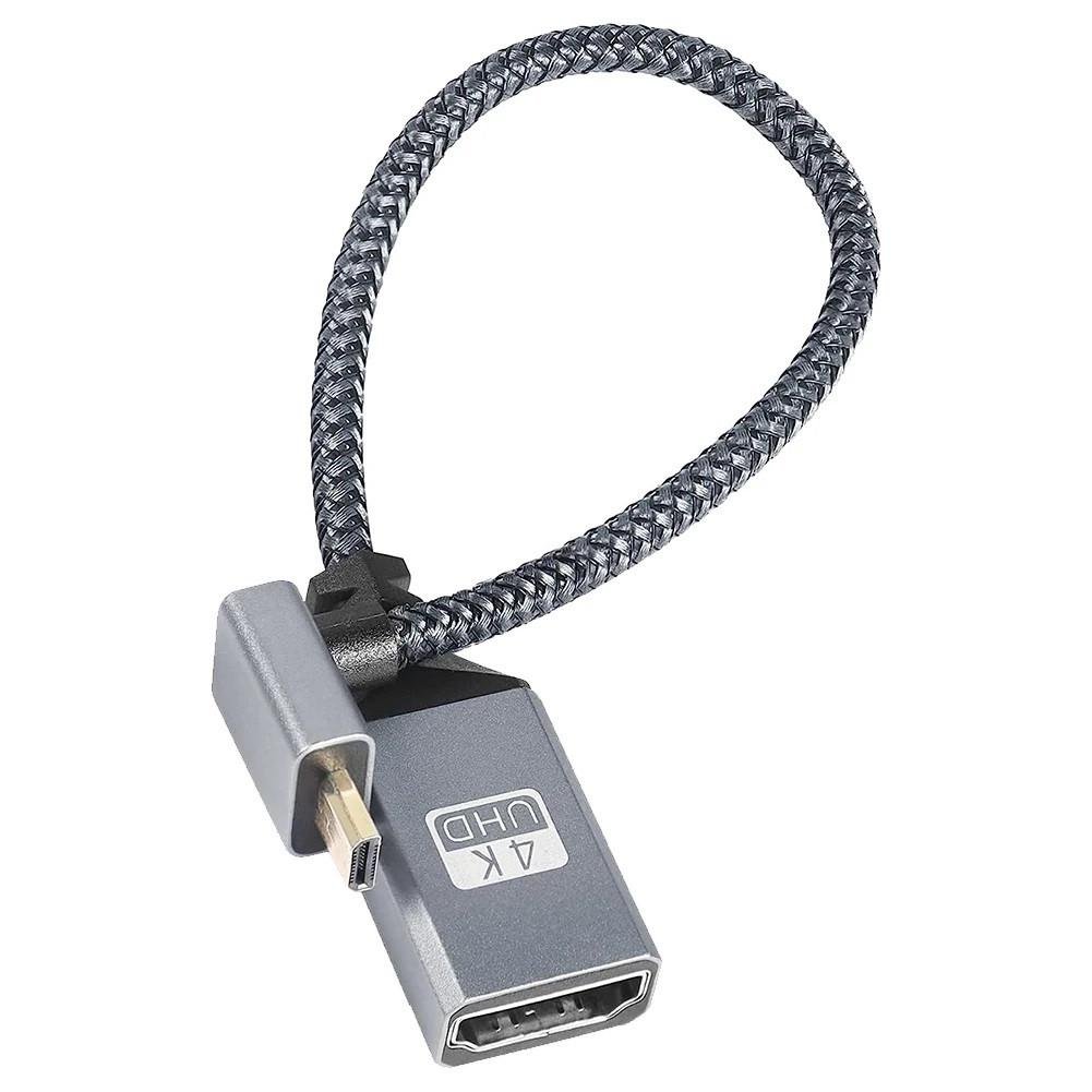 Кабель-перехідник 4К Micro HDMI Male-HDMI Female 60Hz 20 см