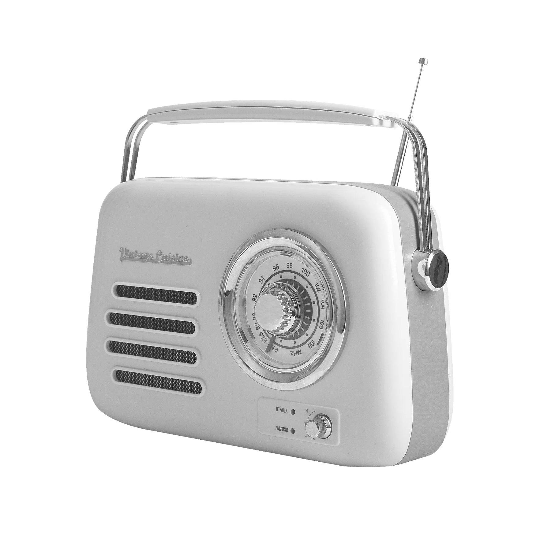 Радіо у ретро стилі Bluetooth Vintage Cuisine металева ручка Білий - фото 2