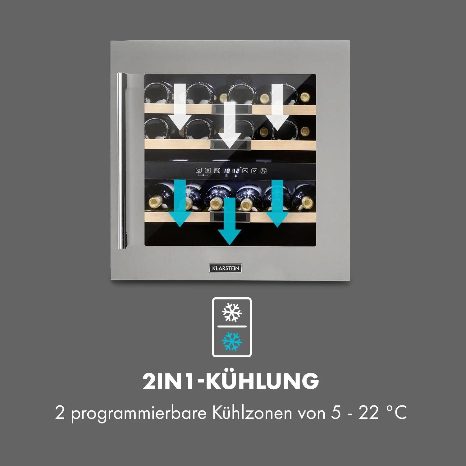 Винный холодильник под застройку KLARSTEIN Vinsider 36 85 л 2 зоны (10033682) - фото 5