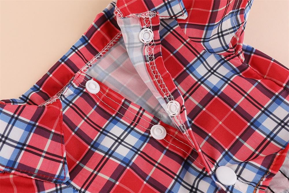 Костюм для собак джинсовий цільний з червоною сорочкою XL червоний (1C0384) - фото 7 Костюм для собак джинсовий цільний з червоною сорочкою XL червоний (1C0384) - фото 7