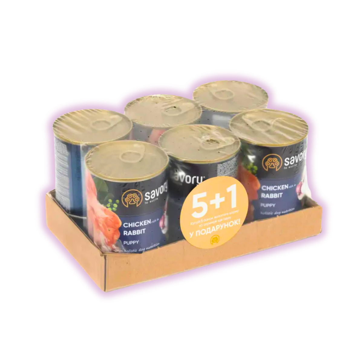 Корм влажный для щенков Savory паштет с курицей и кроликом для всех пород 400 г х 5+1 шт. (29747909) Корм влажный для щенков Savory паштет с курицей и кроликом для всех пород 400 г х 5+1 шт. (29747909)