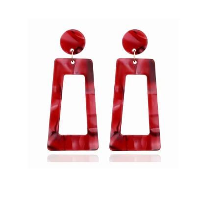 Сережки акрилові трапеція Червоний (1514620346)