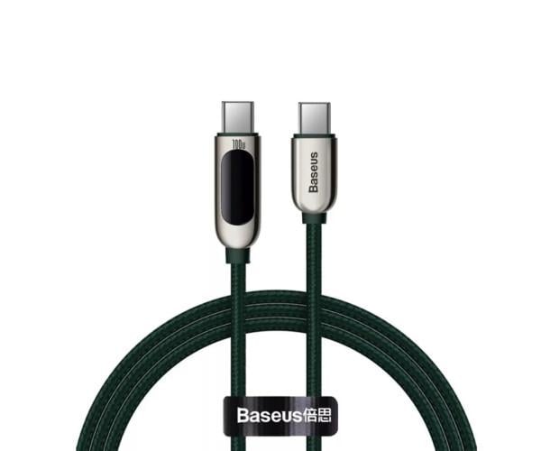 Кабель Data BASEUS 06CATSK-B06 Display Fast Charging Type-C-Type-C 100W 1 м зеленый (06CATSK-B06)