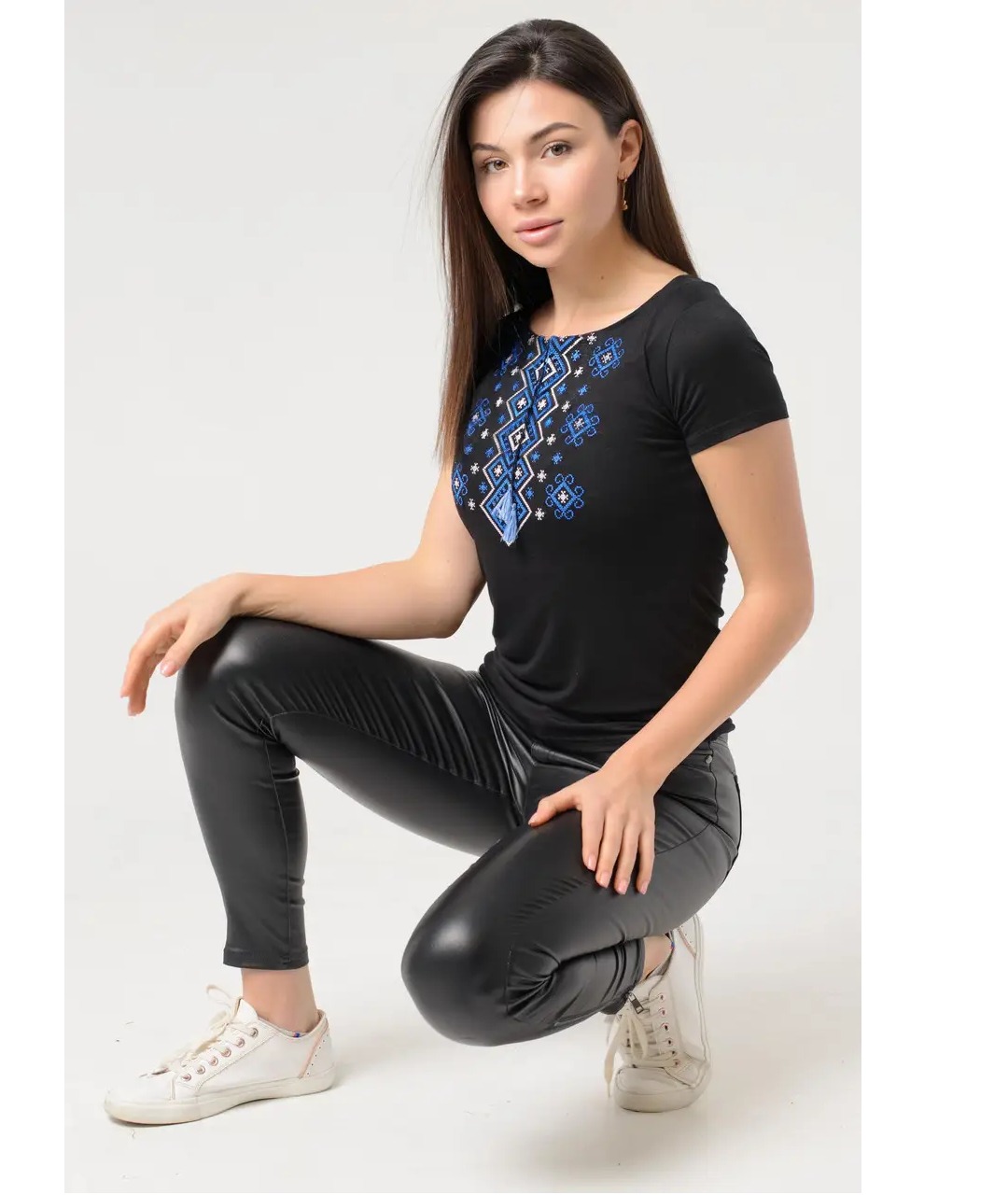 Футболка-вышиванка женская трикотажная 2XL Черный (ж-21-2XL) - фото 2 Футболка-вышиванка женская трикотажная 2XL Черный (ж-21-2XL) - фото 2