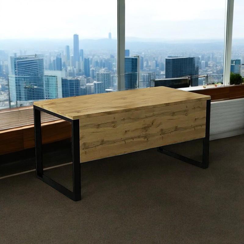 Стіл керівника Tobi Sho LOFT Gold СКГ/1 прямий стільниця 36 мм 1800х800х765 Дуб аппалачі - фото 4