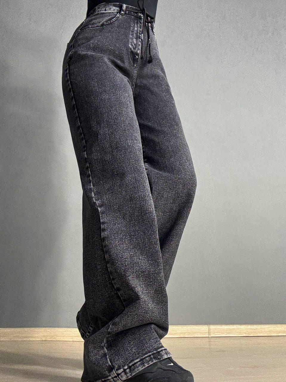 Джинси жіночі Vanver 82081 палаццо широкі талія на резинці зі шнурком р. З8 104 см 130 см Чорний - фото 9 Джинси жіночі Vanver 82081 палаццо широкі талія на резинці зі шнурком р. З8 104 см 130 см Чорний - фото 9