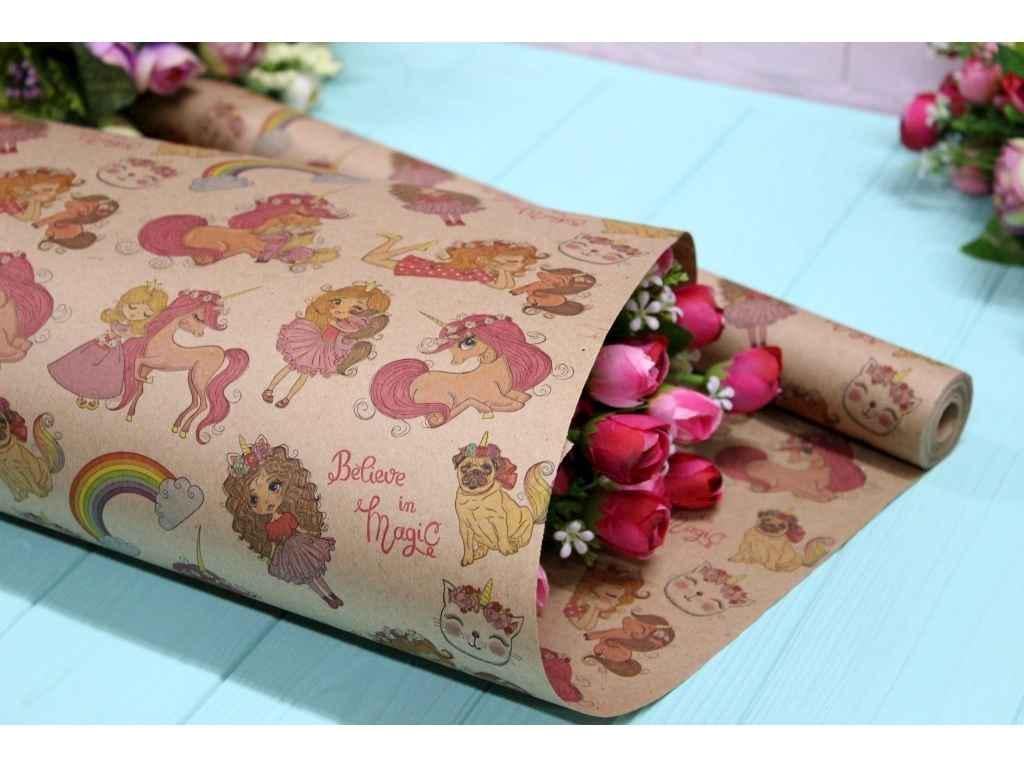 Папір подарунковий Упаковкин 70 см 8 м односторонній №1007БР 1-СТ (896796)