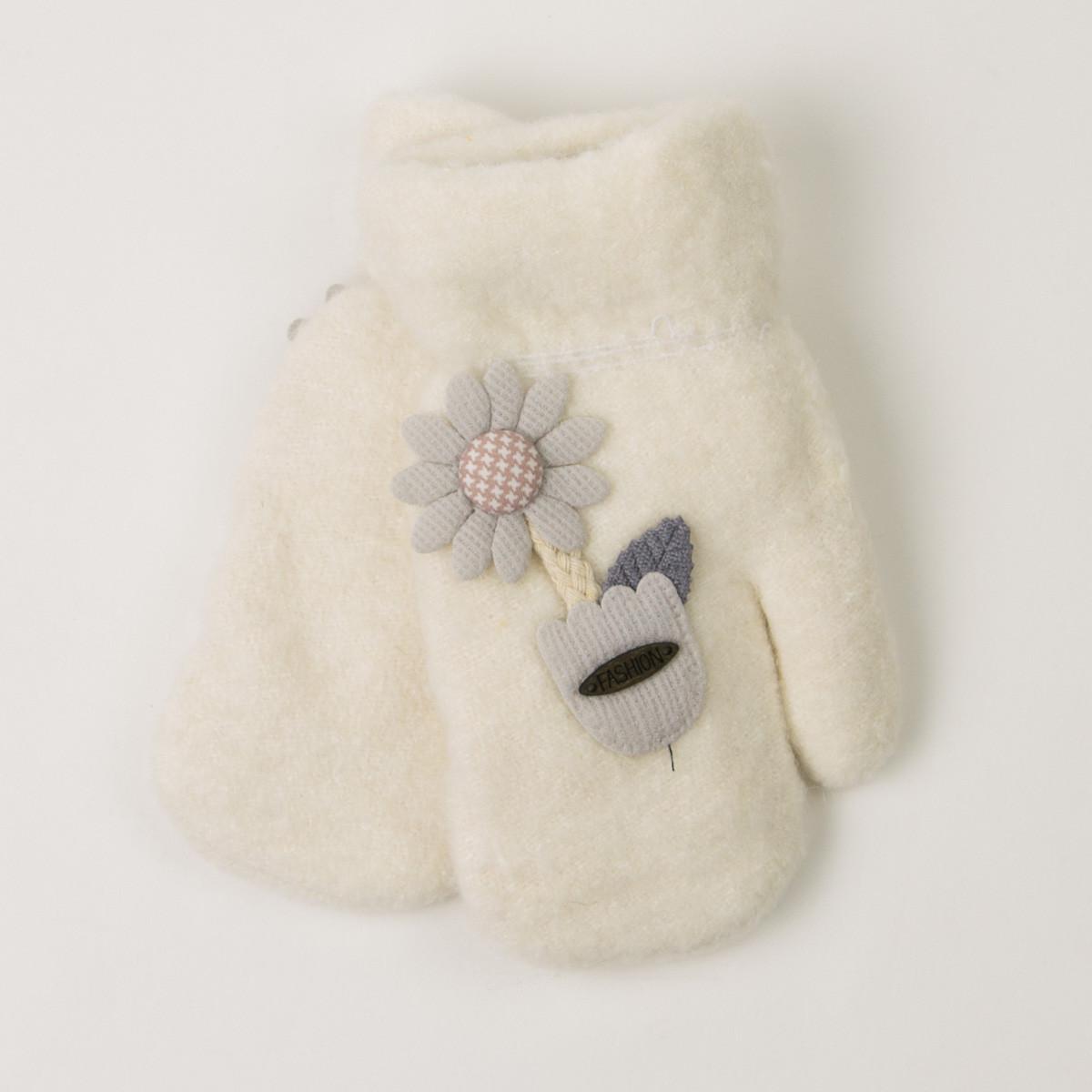 Дитячі рукавички з хутряною підкладкою на 4-6 років 19-7-73 Білий