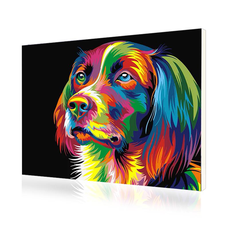 Картина по номерам Lesko E-1013 "Радужная собака"
