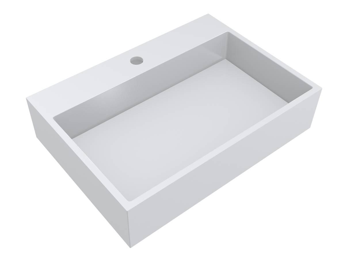 Умывальник Miraggio MARES 600 с литого мрамора глянцевый Белый (83893)