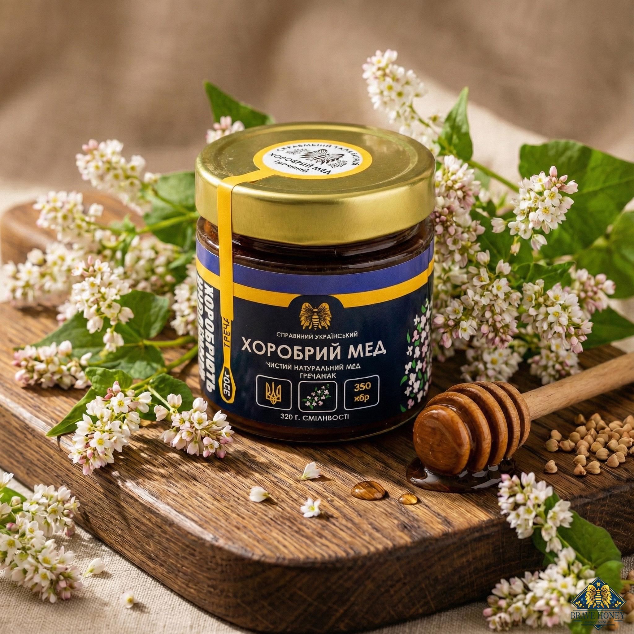 Мед гречаний Brave Honey 320 г (brv-bc-01-320-u)