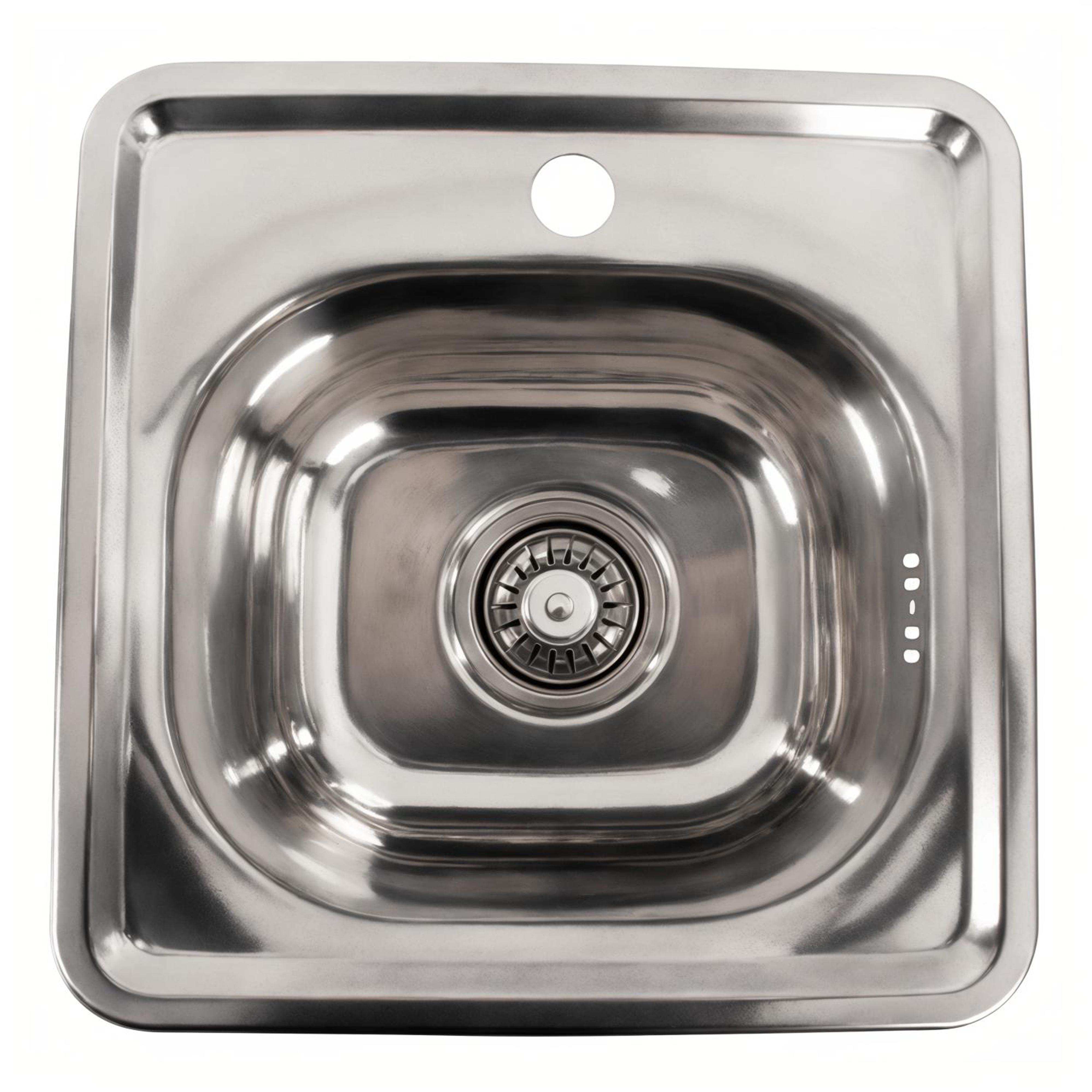 Мийка кухонна Platinum PLS-A248 квадратна глянцева з нержавіючої сталі 480x480 мм (151046)