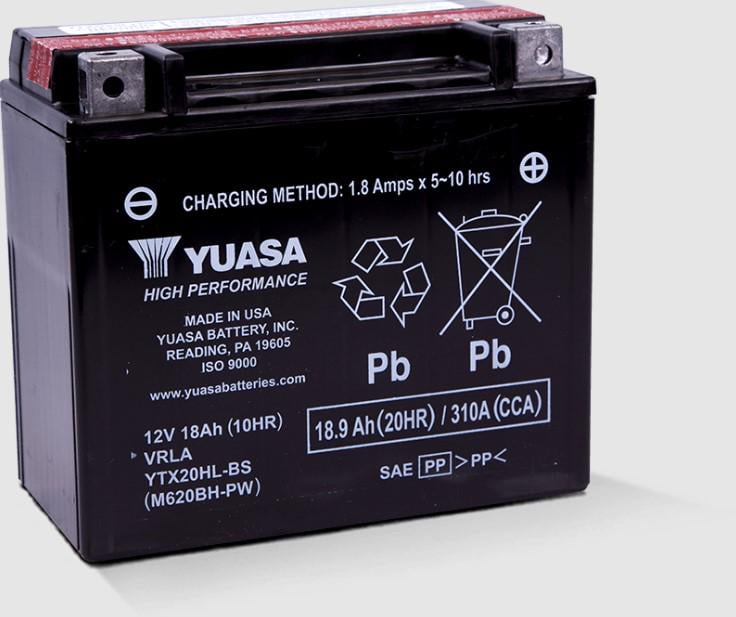 Акумулятор автомобільний Yuasa High Performance MF VRLA Battery AGM 18,9А 12 B YTX20HL-BS