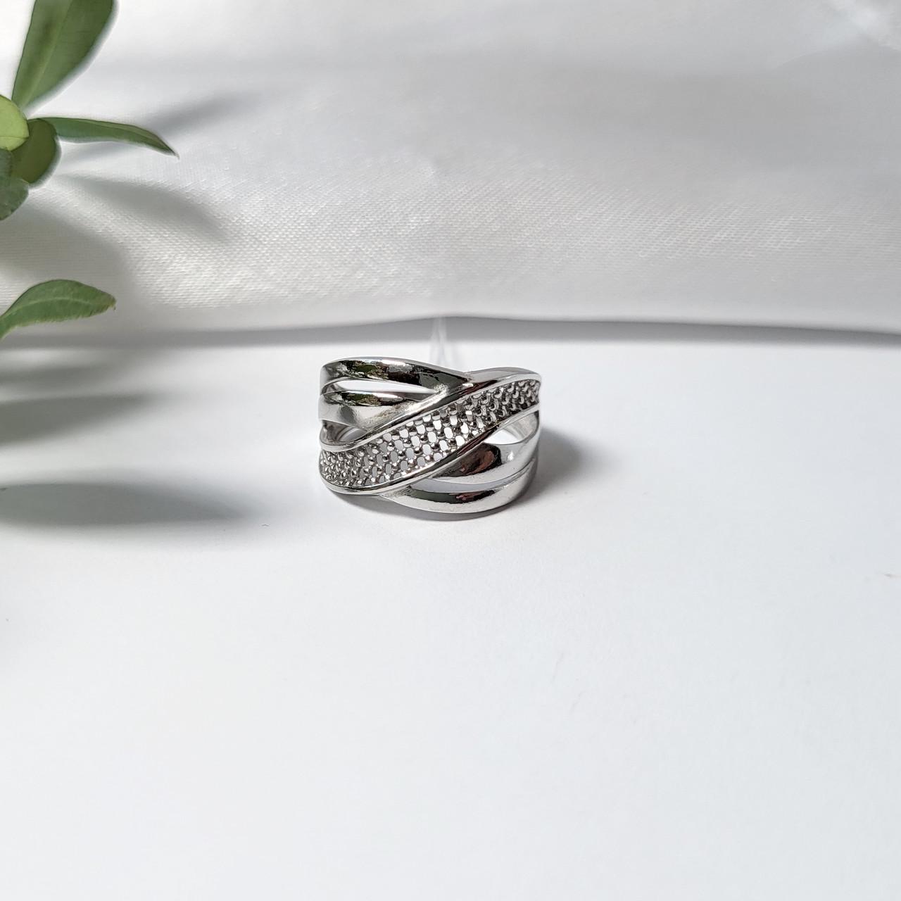 Кольцо серебряное женское Волна широкая без камней р. 17 925 пробы 2,60 г (4781р)