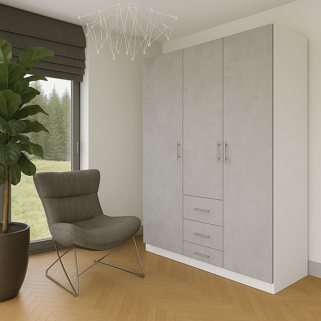 Шафа розпашна SENAM ШР7 2400х1400х450 мм корпус ДСП Білий/фасад ДСП Ательє Світлий (ШР7.24.45.14.5) - фото 1 Шафа розпашна SENAM ШР7 2400х1400х450 мм корпус ДСП Білий/фасад ДСП Ательє Світлий (ШР7.24.45.14.5) - фото 1