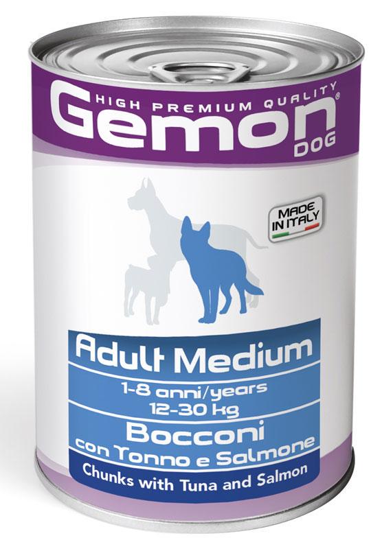 Корм для взрослых собак Gemon dog wet Medium Тунец с лососем 415 г (8009470387880)