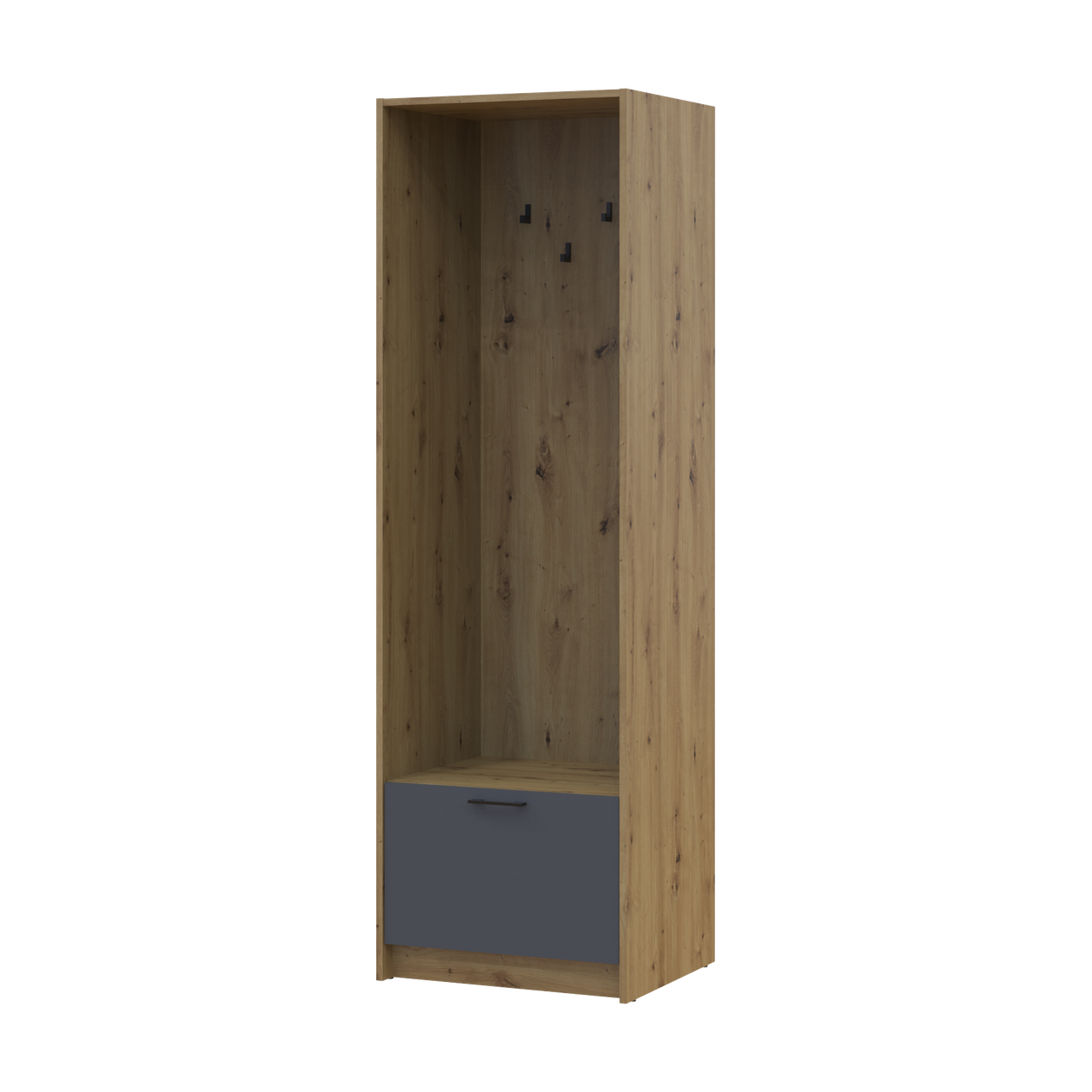 Пенал-вішалка Doros Ронді 60х52х195 см Дуб Артізан/Графіт (41516243)