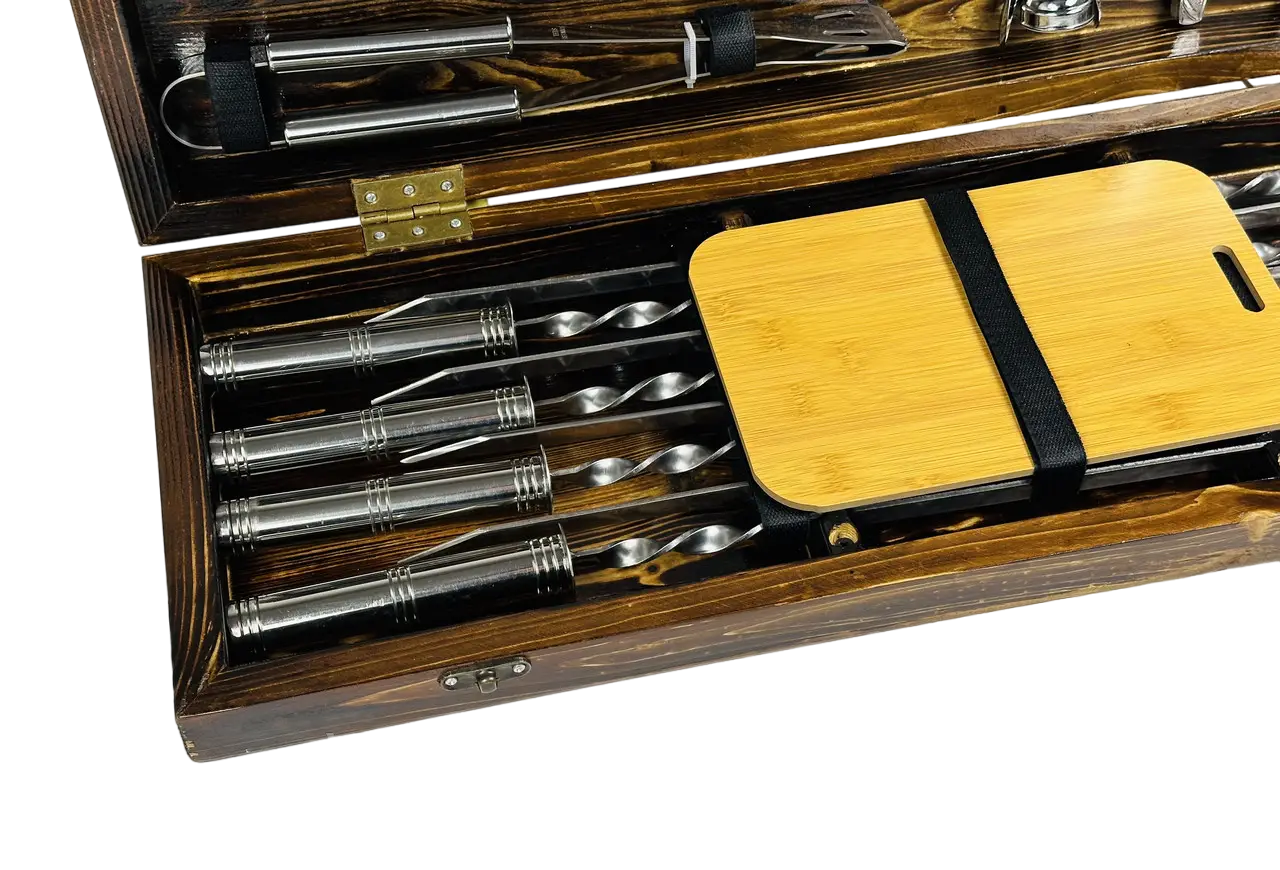 Набор шампуров в кейсе BBQ LUX 2 8 шт. (21-10-KS-7813) - фото 3 Набор шампуров в кейсе BBQ LUX 2 8 шт. (21-10-KS-7813) - фото 3