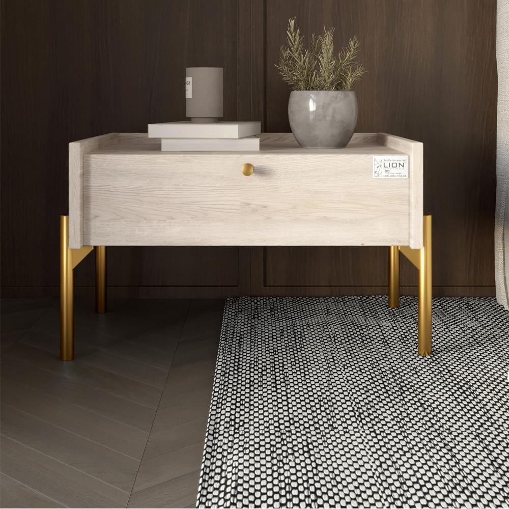 Тумба прикроватная Lion Wood с одним ящиком Самоа Дымчатый (000-000-2309)