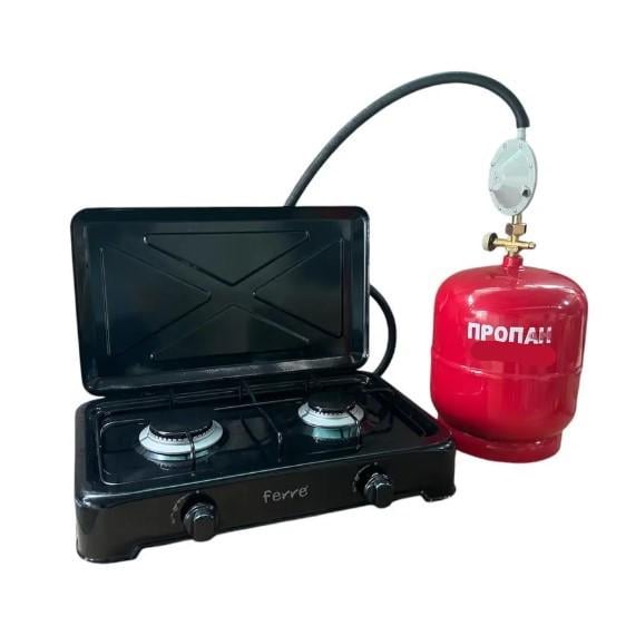 Газовая плита двухкомфорочная / баллон 5 л / редуктор со шлангом / горелка на баллон (29636828)