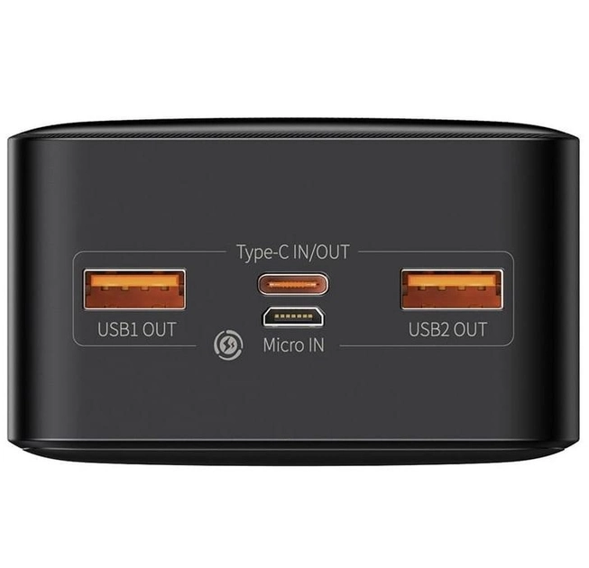 Павербанк Baseus Bipow Digital Display 30000 mAh 20W 3A с поддержкой быстрой зарядки 3A 2USB/1Type-C QC Black - фото 3