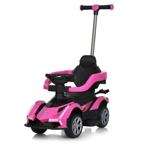 Автомобіль дитячий електричний 3в1 Bambi Racer M 5781EBLR-8 з батьківською ручкою та пультом керування Рожевий (AA12346053а)