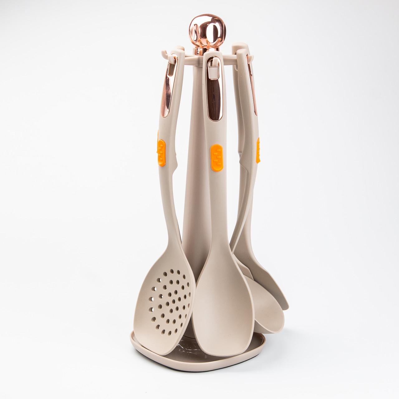 Набор кухонных принадлежностей на подставке 6 шт. Серый (HP27473B) - фото 1 Набор кухонных принадлежностей на подставке 6 шт. Серый (HP27473B) - фото 1