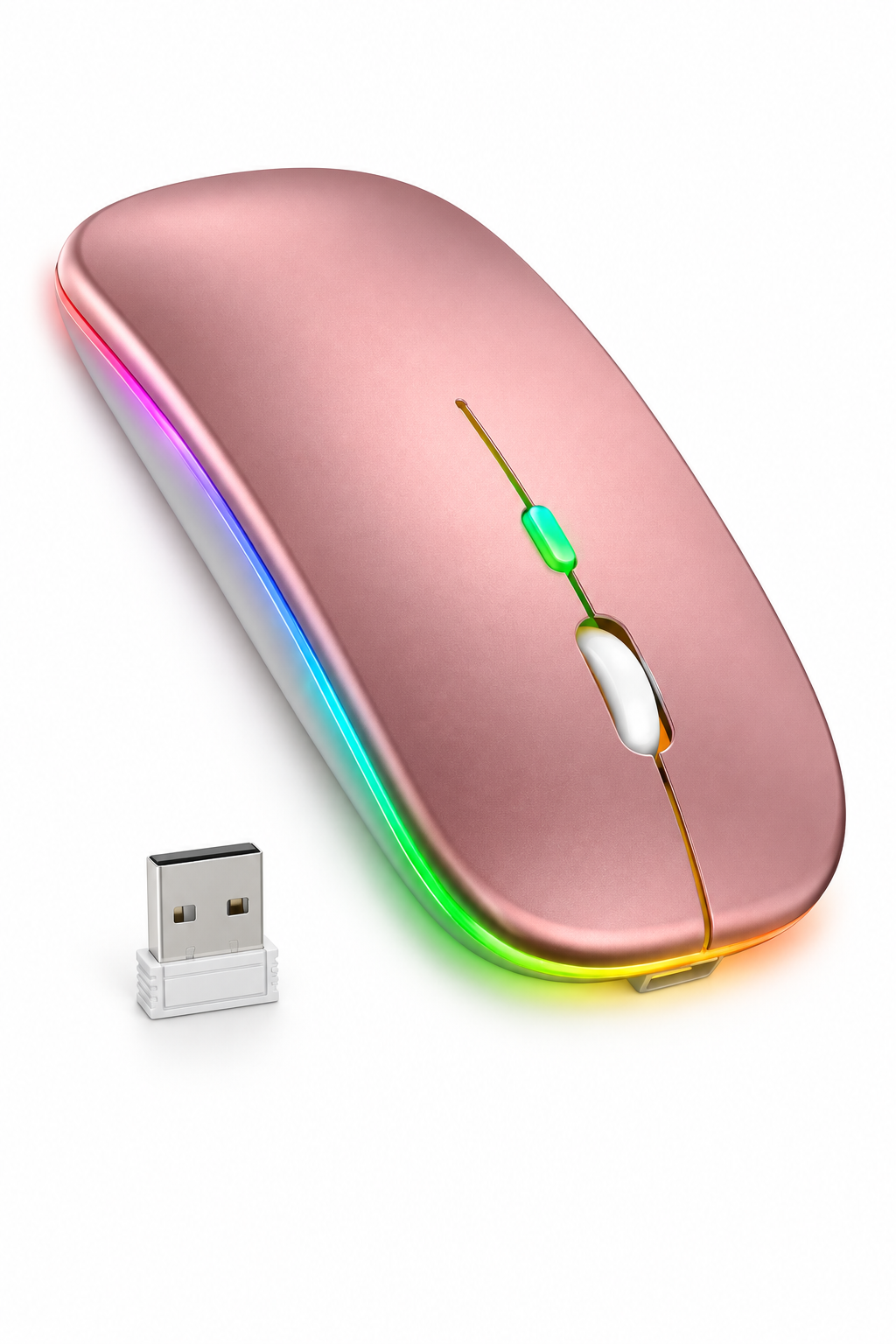 Мышка беспроводная компьютерная двухрежимная Lem Berger Bluetooth Rose Gold