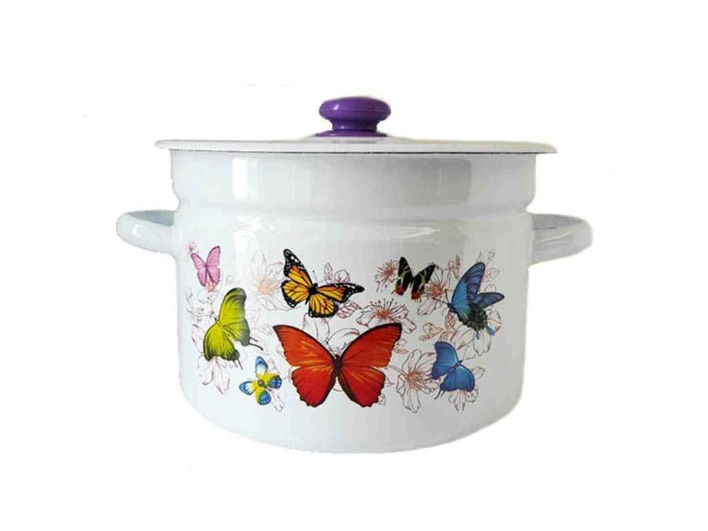 Кастрюля Idilia Бабочка 9 л Белый (I1621)