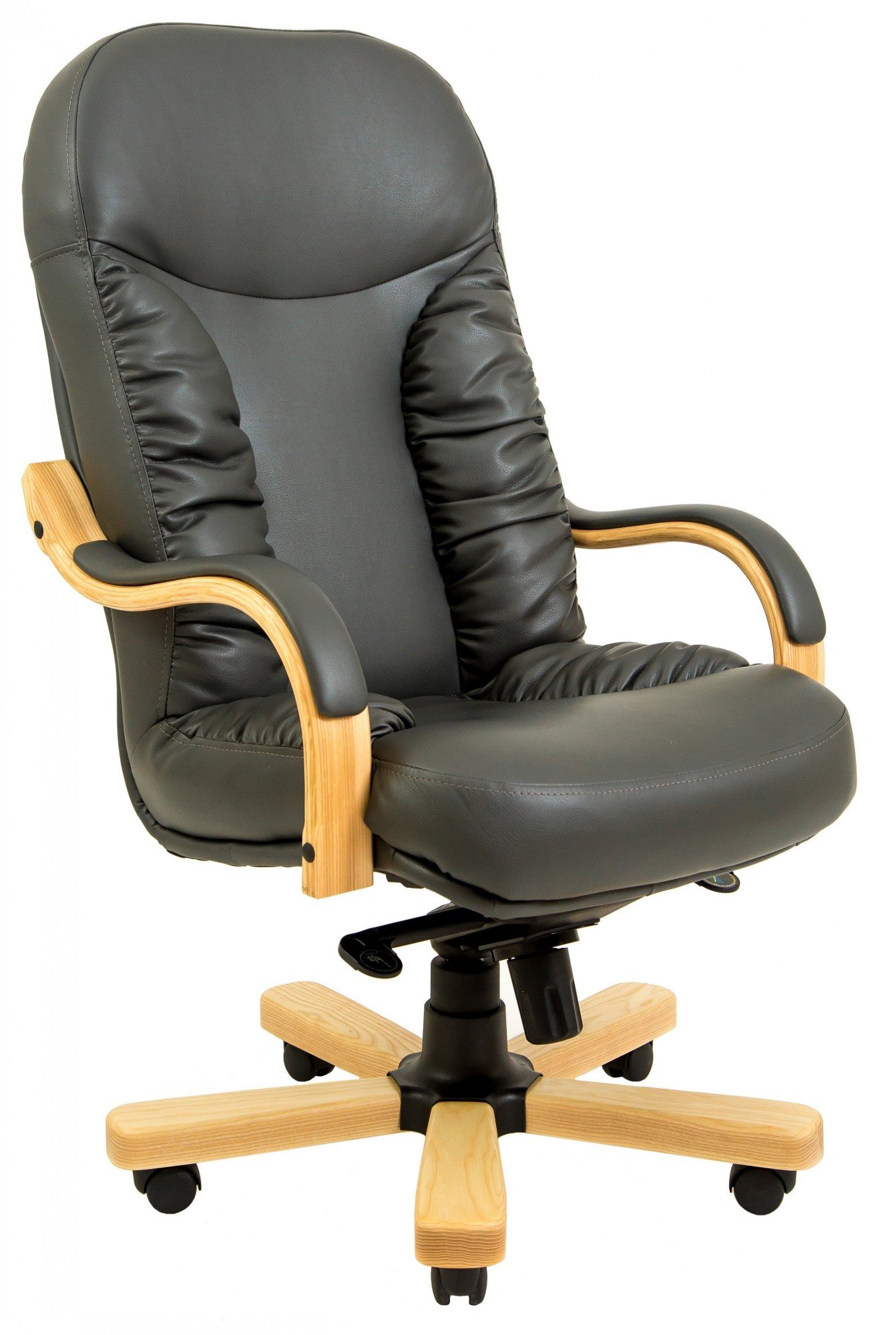 Офисное кресло руководителя Richman Bufford кожа Комбо Wood Lux М1 Tilt Бук/Черный (605c9a15dfe672141c109289)