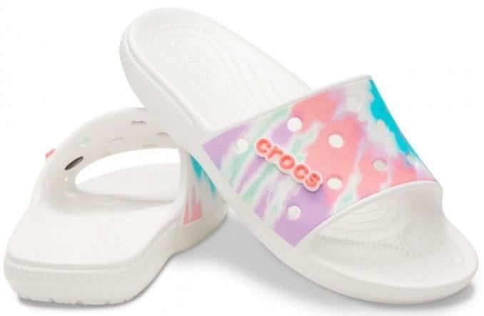 Шльопанці жіночі утеплені Crocs Classic Tie-Dye Slide р. 39-40 Рожевий (2998)