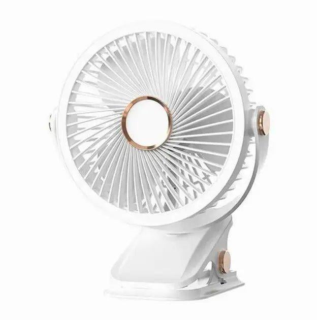 Вентилятор настільний на прищіпці Multi functional clip fun 360° акумуляторний 3 швидкості з USB зарядкою Білий