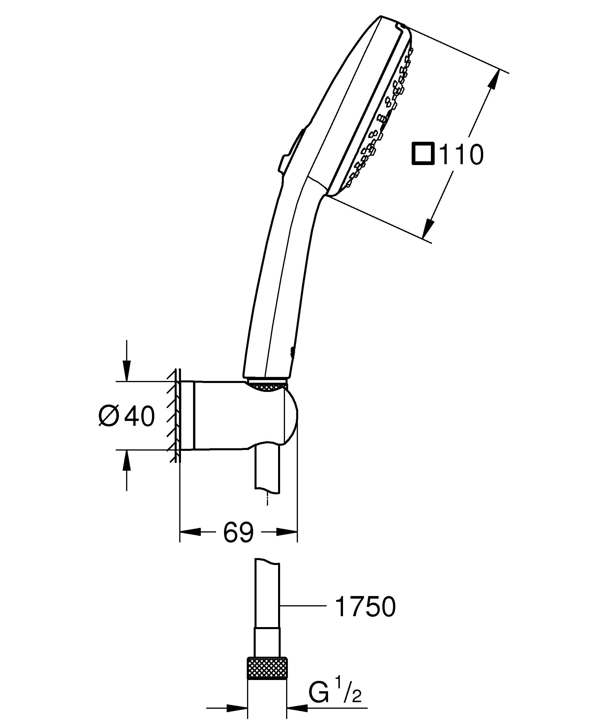 Душовий комплект Grohe Vitalio Comfort 26176001 Хром (230698) - фото 9