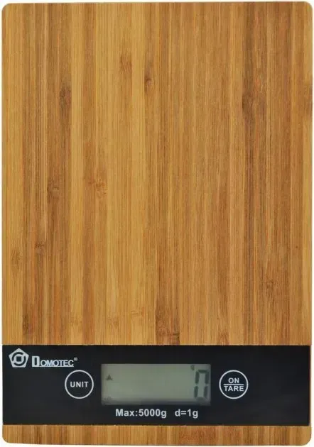 Весы кухонные электронные с сенсорным дисплеем и деревянной платформой Domotec MS-A Wood до 5 кг.