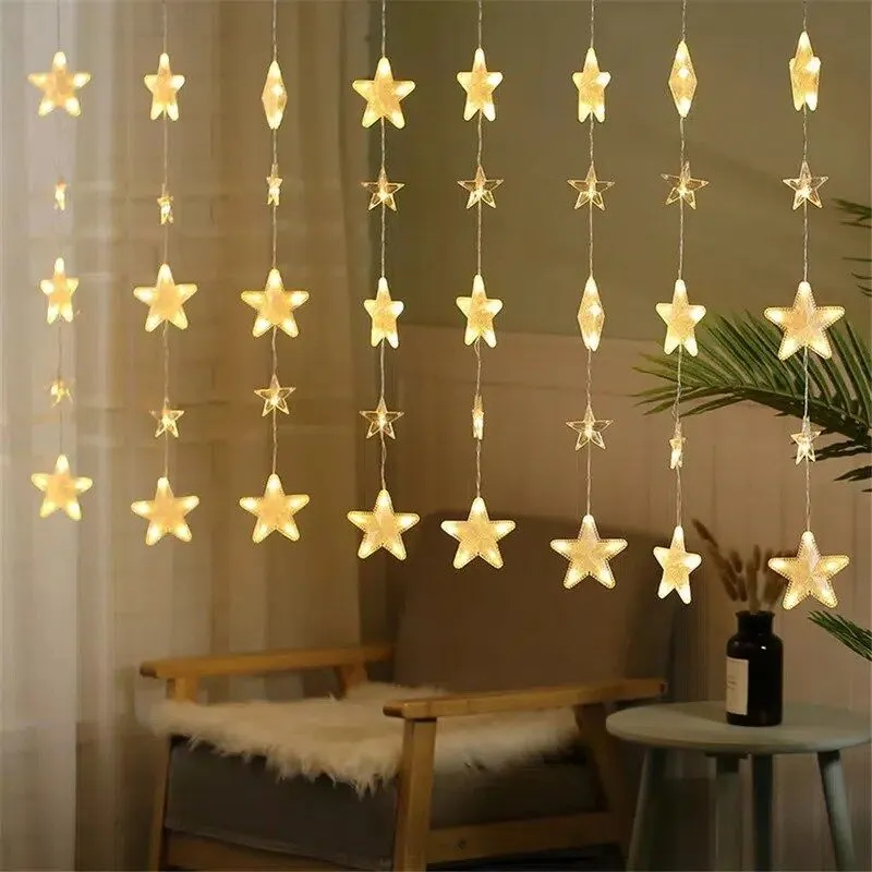 Гирлянда-штора LED Звездочки 40 фигурок 220 В 2,5x0,8 м 8 режимов (24-1843-07) Гирлянда-штора LED Звездочки 40 фигурок 220 В 2,5x0,8 м 8 режимов (24-1843-07)