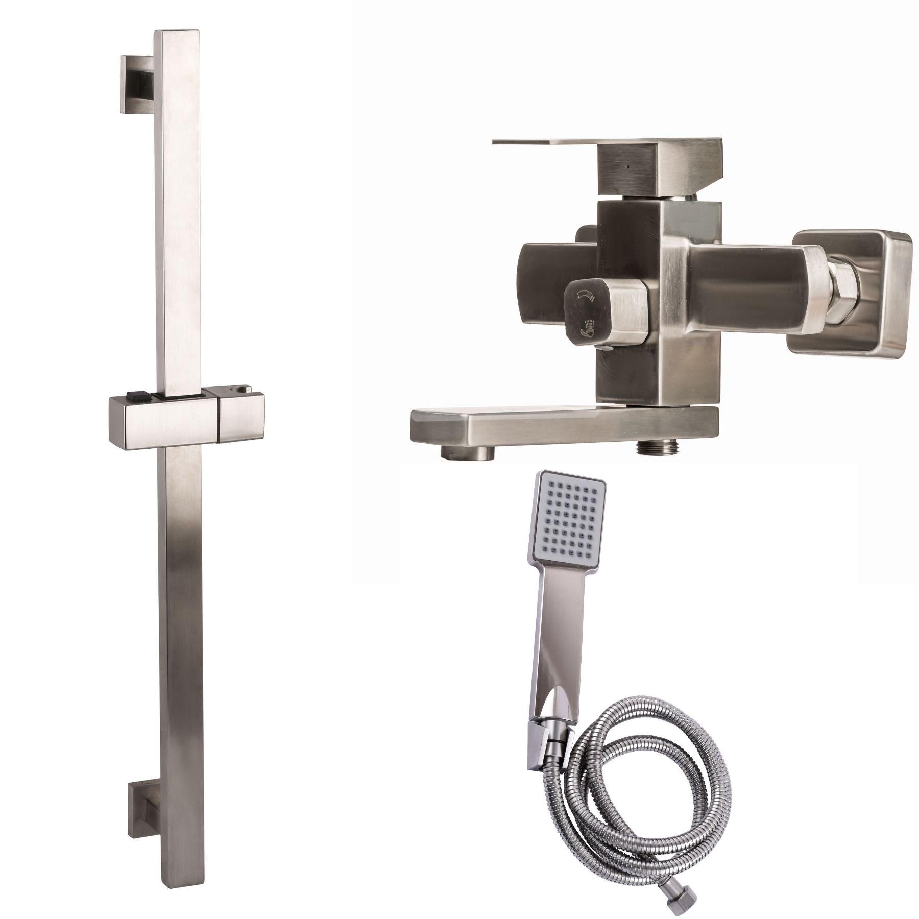 Смеситель для ванны Globus Lux Sicilia SBQ-102N1108 нержавеющая сталь (1755118110)